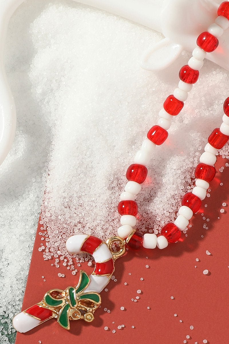 Buy Sterling Silver Red and White Enamel Candy Cane Necklace, Silver Red  and White Enamel Christmas Candy Cane Necklace, Candy Cane Necklace Online  in India - Etsy